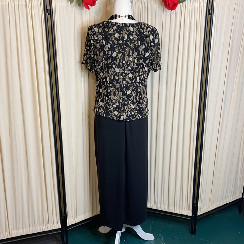 VINTAGE- HELENE BLAKE FLORAL MAXI DRESS SIZE 14 - Picture 9 of 12